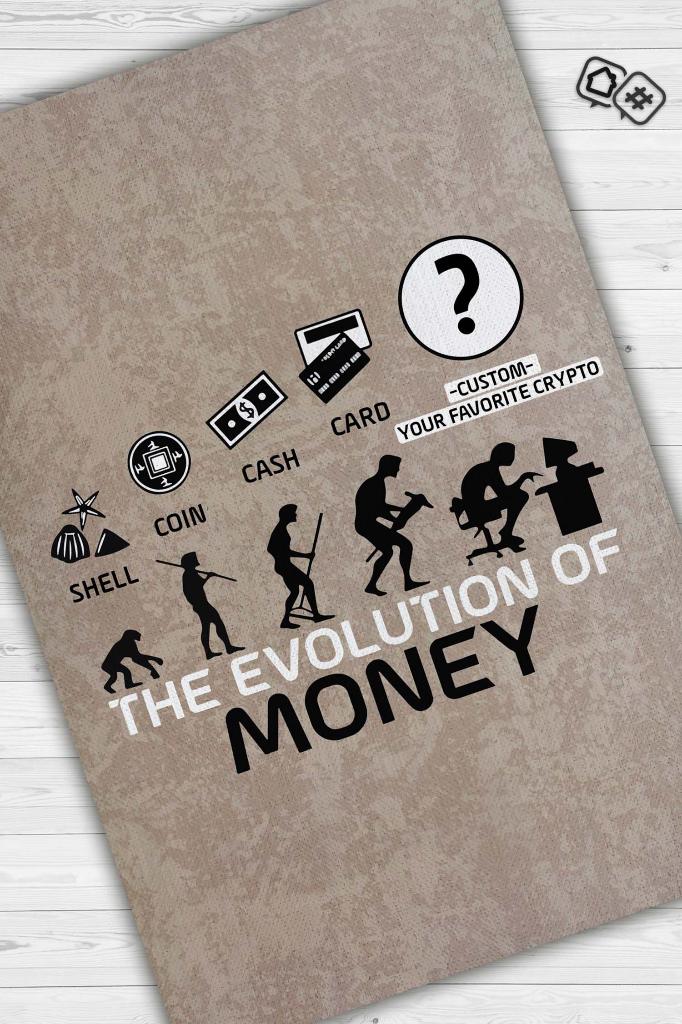 Paranın Evrimi İsimli Kişiye Özel Kişiselleştirilebilir Dokuma Tabanlı Yıkanabilir Trader Halısı