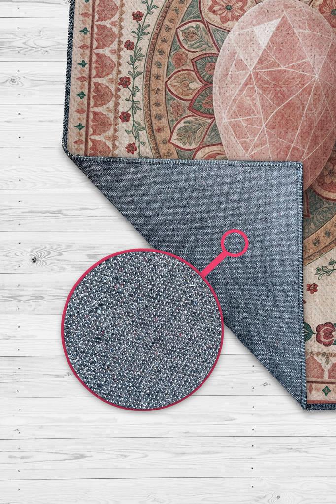 Pembe Kuvars Taşı Halısı Pembe Renkli Aura Taşı Enerji Spiritüel Temalı Modern Halı