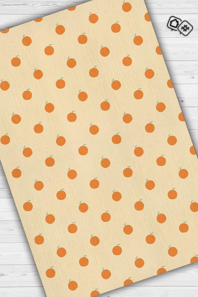 Portakal Desenli Turuncu Minimal Salon Halısı Renkli Mutfak Halısı Tarz Oturma Odası Halısı