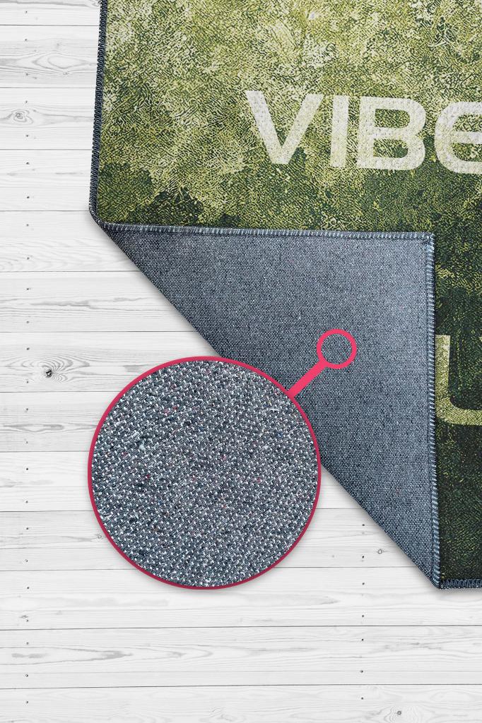 Sadece Yeşil Renkli Halı Dokulu Salon Halısı Doğa Sever Modern Yazlık Oturma Odası Halısı