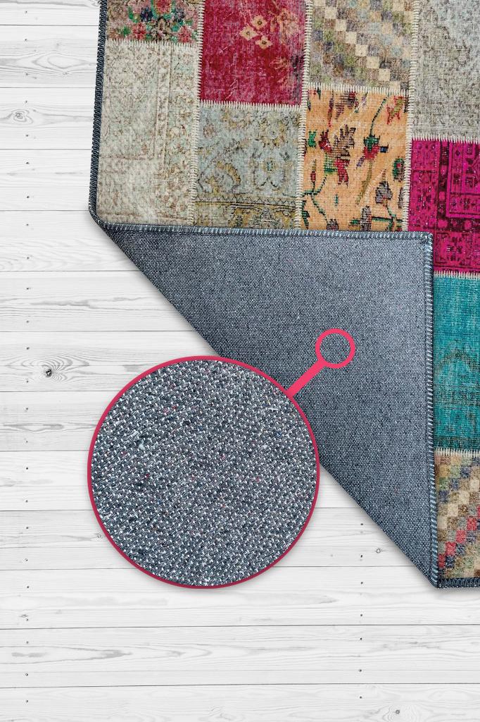 Sağlığına Çok Renkli Halı Geometrik Oturma Odası Halısı Modern Kare Desenli Patchwork Halı