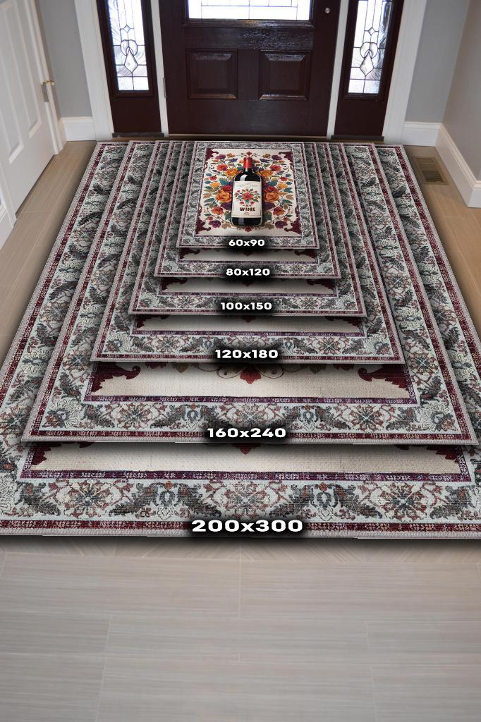 Şarap Temalı İsimli Kişiye Özel İsim Yazılabilen 14 Şubat Seviliye Özel Halı Çiçekli Halı