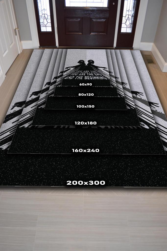 Sen Arkadaki Işıksın Koyu Renkli Siyah Halı Müzik Sever Halısı Müzisyine Hediyelik Halı