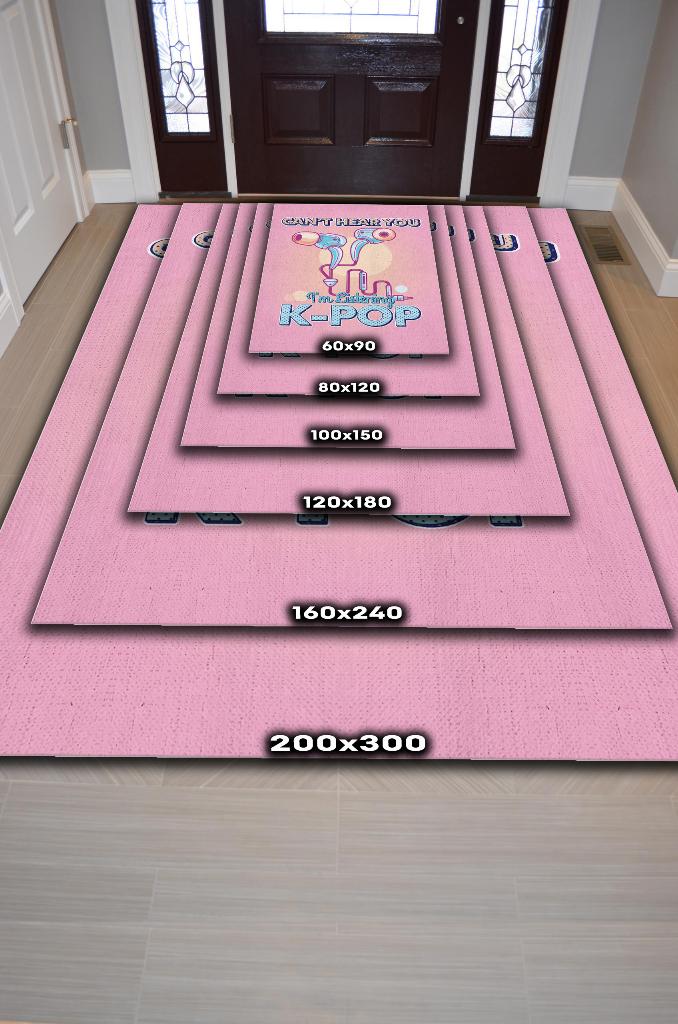 Homshtag Seni Duyamam Pembe Renkli Halı Genç Kız Odası Halısı Kpop Sever Hediyelik Çok Renkli Halı