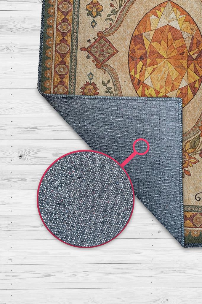 Sitrin Taşı Halısı Turuncu Renkli Enerji Taşı Figürlü Halı Spiritüel Temalı Modern Halı