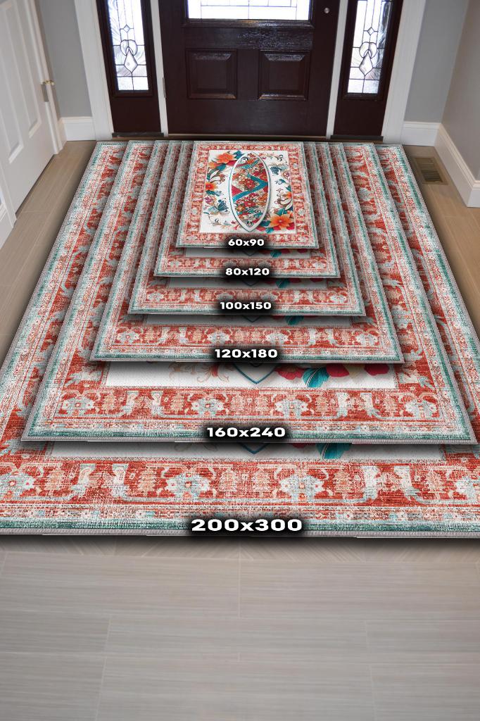 Sörf Tahtası Desenli Halı Kırmızı Siyah Renkli Halı Uzakdoğu Spor Hediyelik Halı Spor Sever Halı