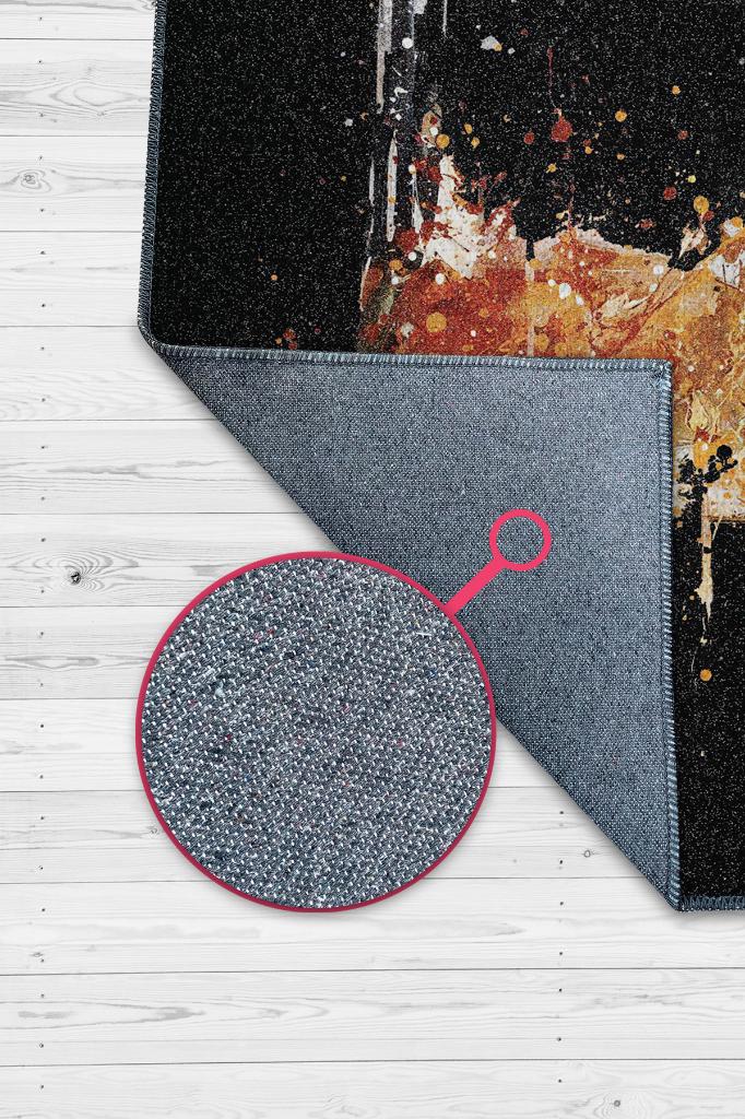 Splash Shot Temalı Orijinal Tasarımlı Party Ve Mutfak Halısı Siyah Dijital Baskı Halı