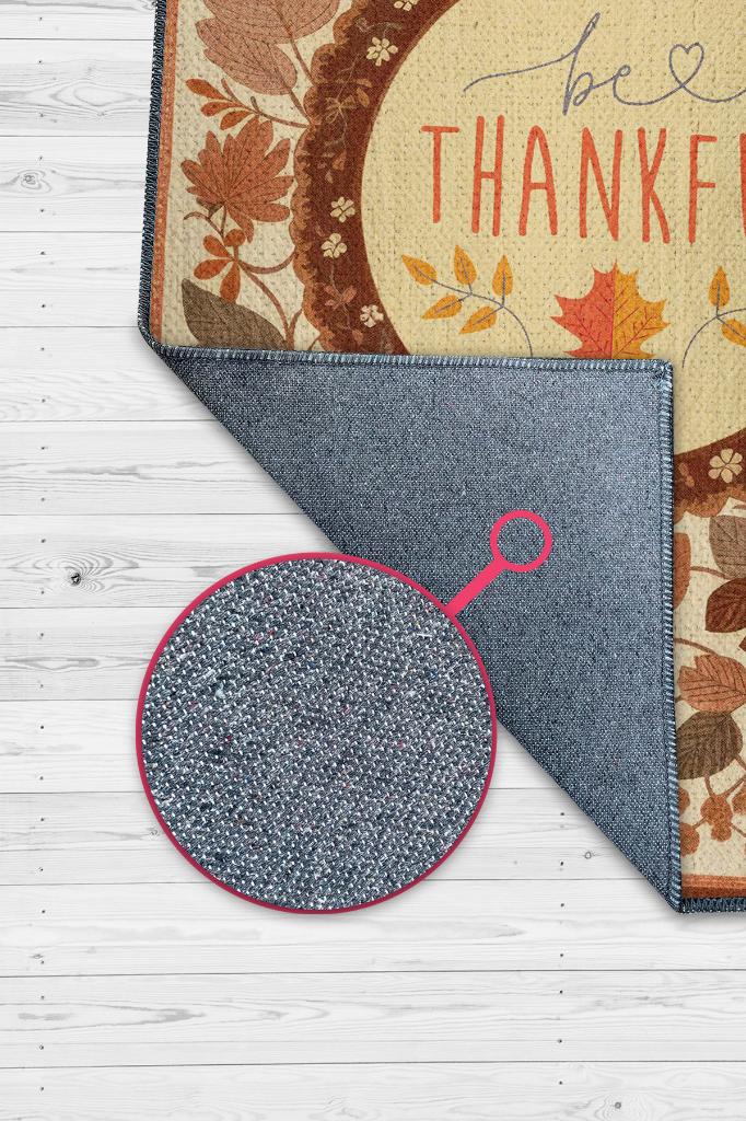 Şükür Et Çiçek Temalı Dijital Baskılı Halı Modern Çiçekli Halı Çok Renkli Salon Halısı