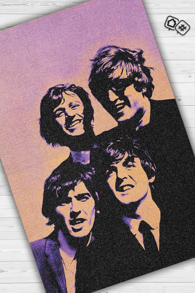 The Beatles Stones Çok Renkli Müzisyen Halısı Dokuma Tabanlı Müzisyene Hediye Halı