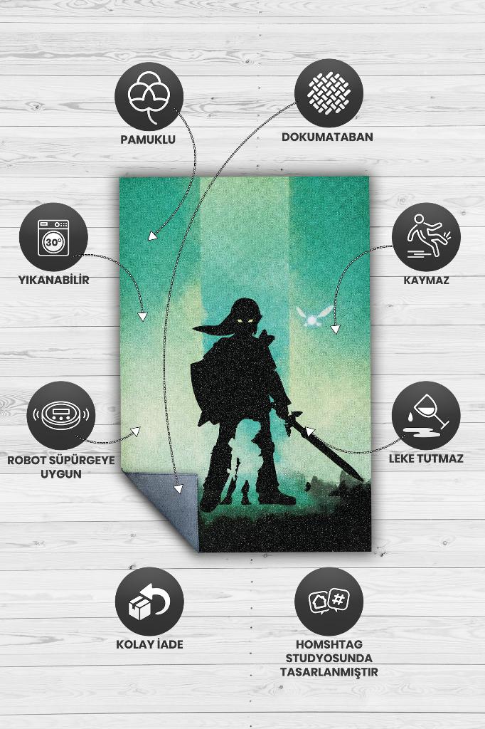 The Legends Of Zelda Çok Renkli Oyuncu Halısı Renkli Gamer Temalı League Of Zelda Sever Halı