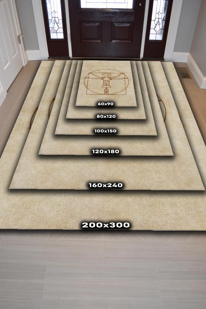 Tirbuşon Bej Kahve Renkli Halı Modern Parti Temalı Halı Tasarım Dokuma Hediyelik Halı