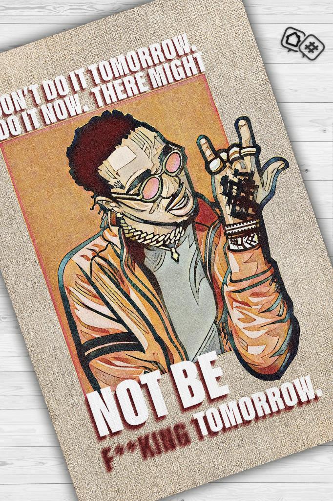 Travis Scott Renkli Müzisyen Halı Müzsik Severe Hediyelik Halı Geometrik Figürlü Halı