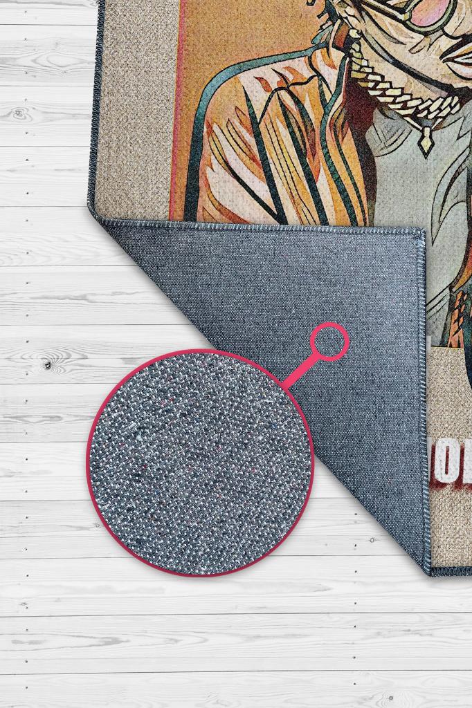 Travis Scott Renkli Müzisyen Halı Müzsik Severe Hediyelik Halı Geometrik Figürlü Halı