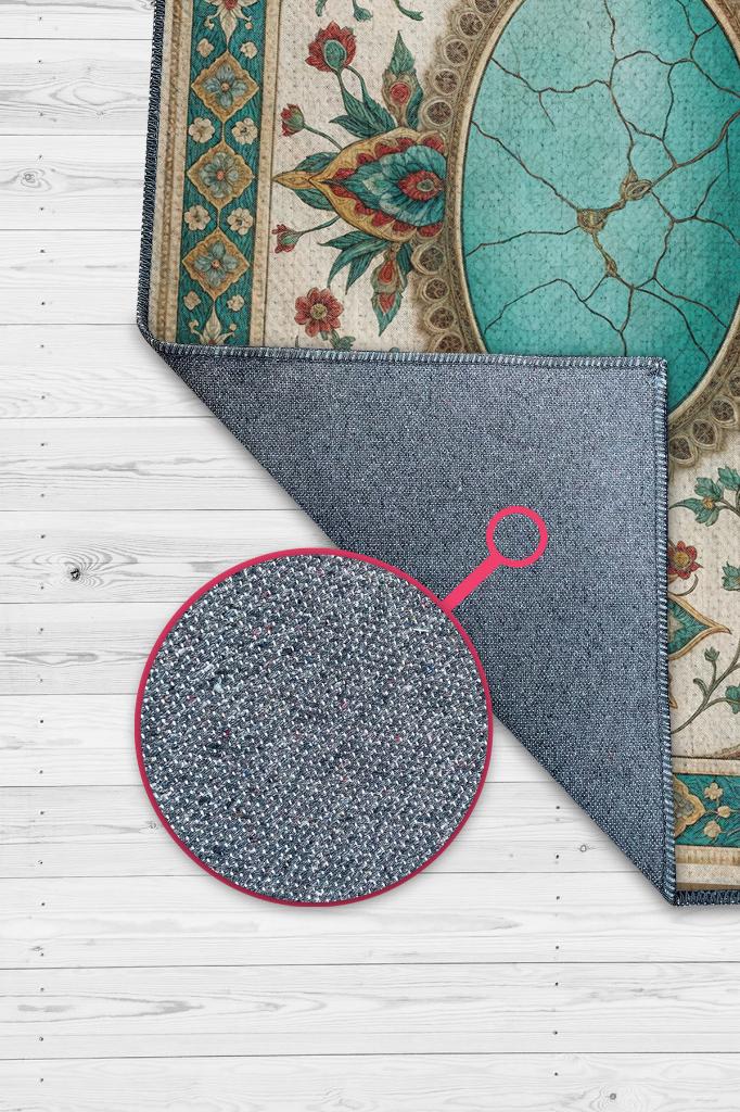 Turkuaz Taşı Halısı Yeşil Turkuaz Renkli Aura Taşı Enerji Spiritüel Temalı Modern Halı