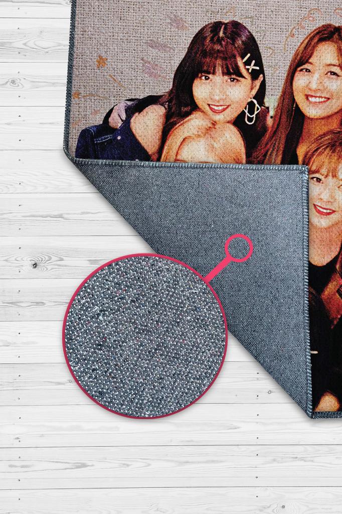 TWICE Çok Renkli Genç Kız Odası Halısı Moder Halı Açık Renk Kpop Sever Müzik Halısı