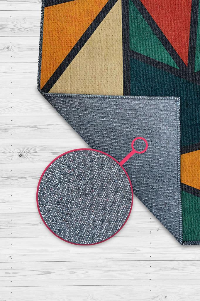 Üçgenler,Geometrik Halı,Çok Renkli İnce Yıkanabilir Kaymaz Halı,Geometrik Mutfak Halısı, Üçgen Şekilli Genç Odası Halısı,Soyut Temalı Oturma Odası Halısı,Pamuklu Dokuma Tabanlı Halı