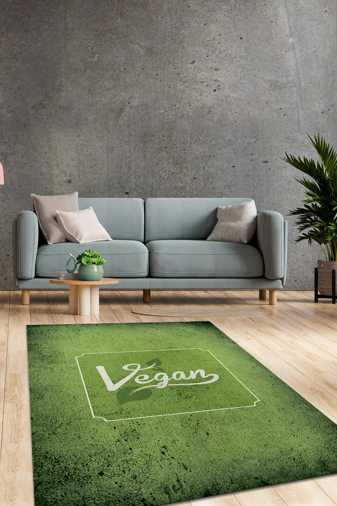 Vegan Alanı Dekoratif Vegan Halısı