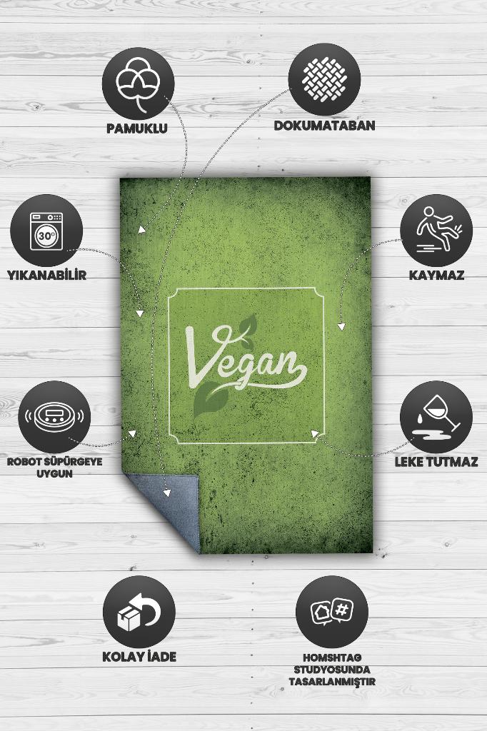 Vegan Alanı Dekoratif Vegan Halısı