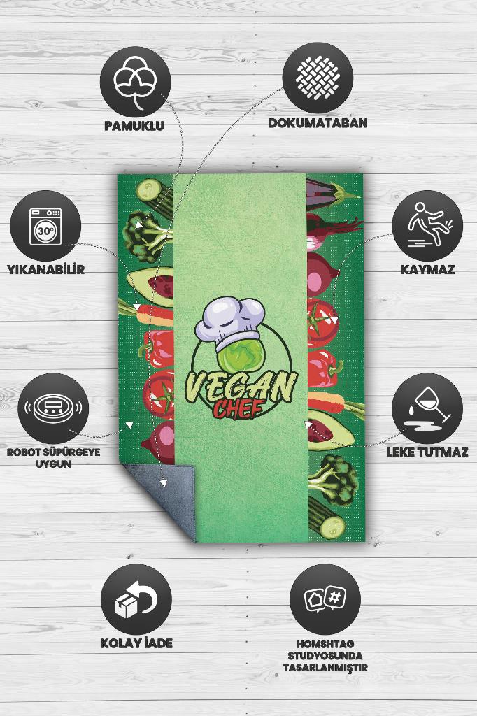 Vegan Şef Dekoratif Vegan Halısı