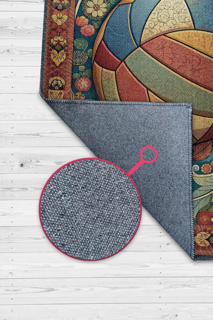 Voleybol Desenli Halı Çok Renkli Halı Spor Severe Hediye Halı Spor Sever İçin Çiçekli Halı