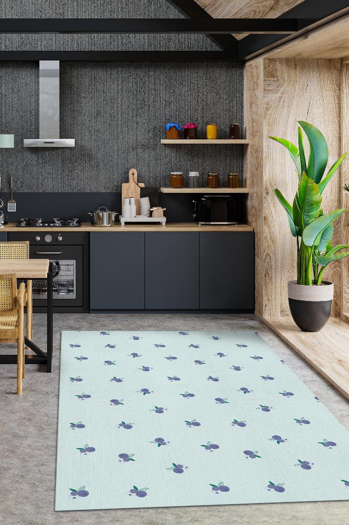 Yaban Mersini Desenli Mor Halı Minimal Salon Halısı Renkli Mutfak,Tarz Oturma Odası Halı