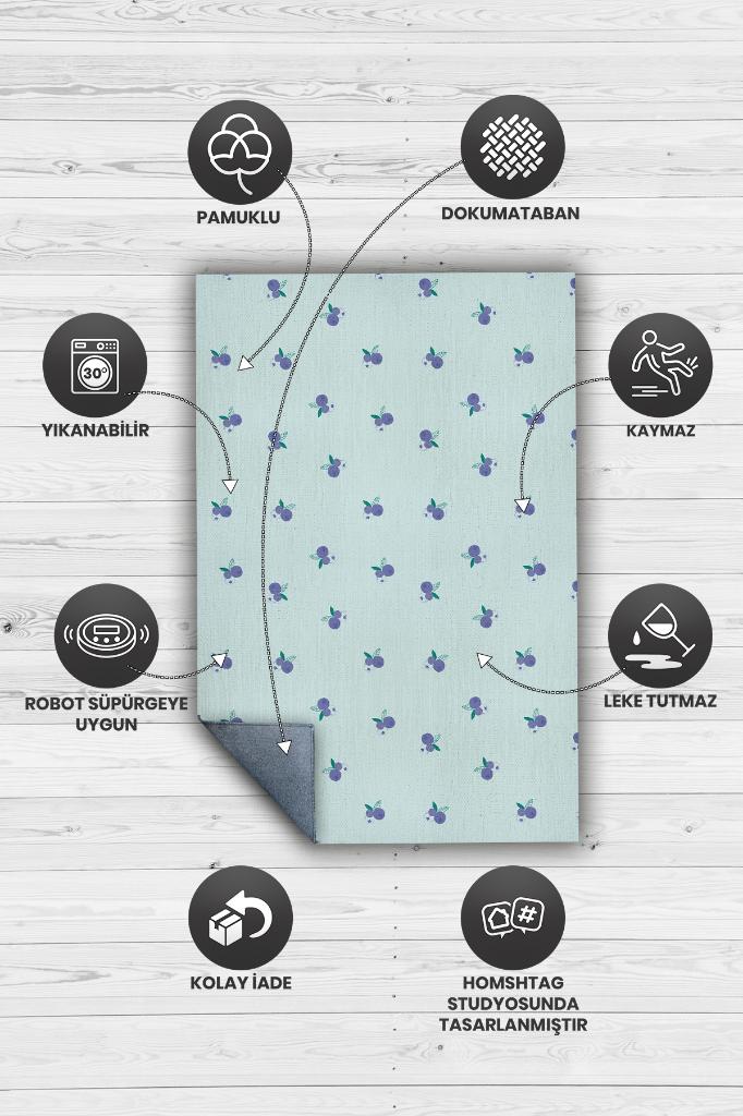 Yaban Mersini Desenli Mor Halı Minimal Salon Halısı Renkli Mutfak,Tarz Oturma Odası Halı