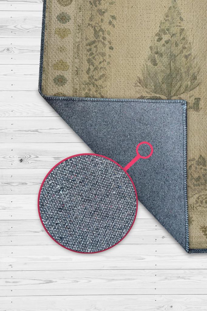 Yeni Yıl Temalı Halı Bej Renkli Yeni Yıl Parti Halısı Minimal Yılbaşı Temalı Hediyelik Halı