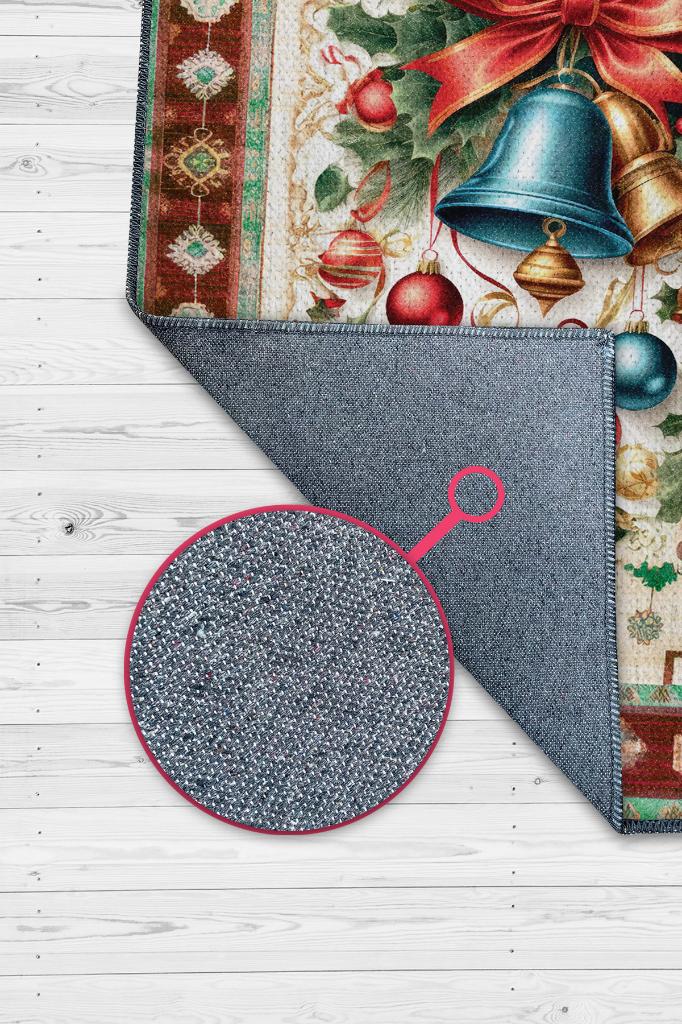 Yeni Yıl Temalı Halı Çok Renkli Yeni Yıl Parti Halısı Yılbaşı Temalı Hediyelik Halı