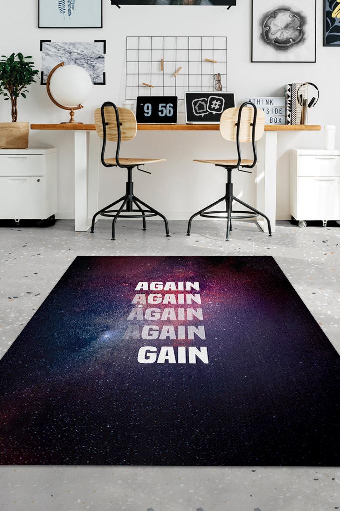 Yine Kazan Siyah Renkli Modern Ekonomist Halısı Baskı Sade Halı Figürlü Genç Odası Halısı