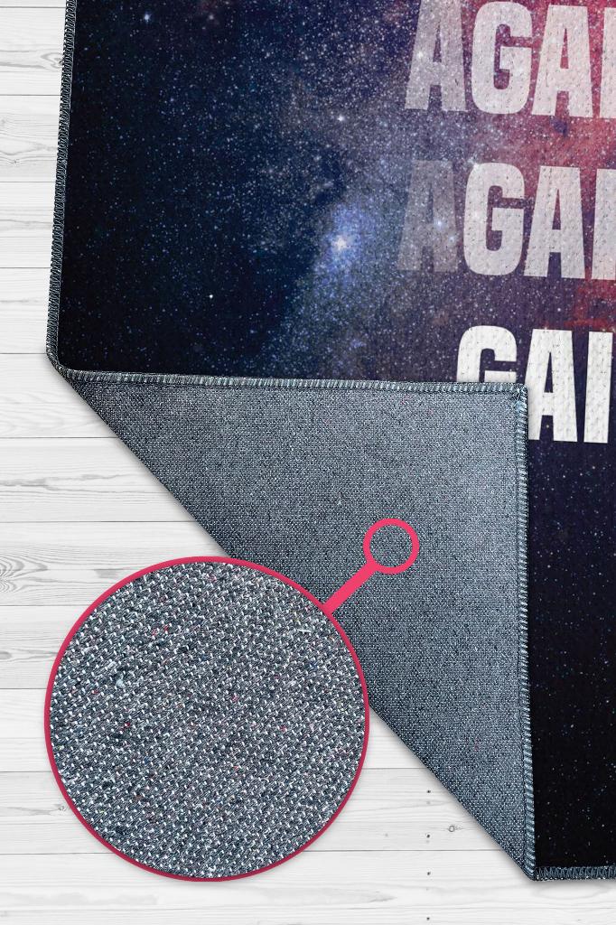 Yine Kazan Siyah Renkli Modern Ekonomist Halısı Baskı Sade Halı Figürlü Genç Odası Halısı