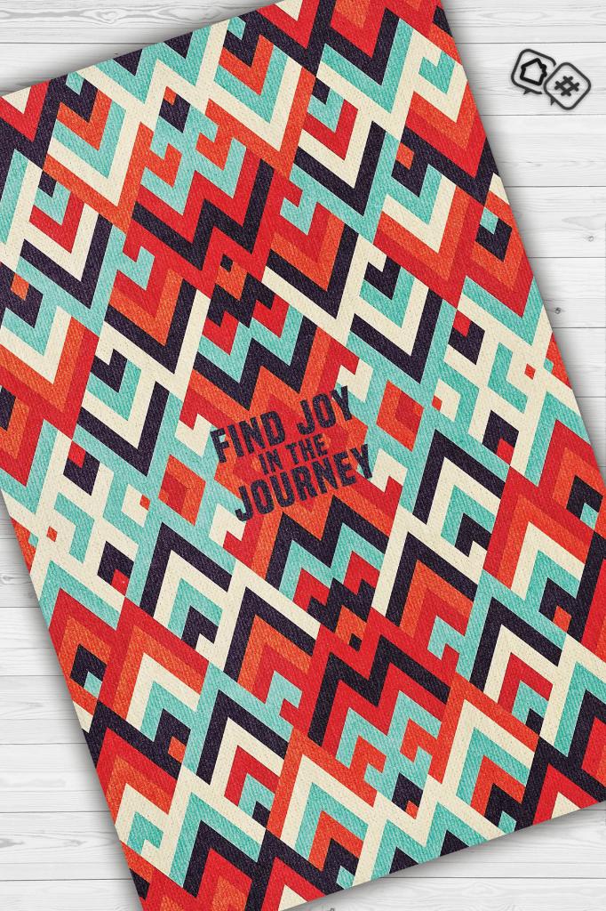 Yolculuk, Çok Renkli Retro Halı,Geometrik Oturma Odası Halısı,Sıcak Renkli İnce Yazlık Halı, Balkon Halısı, Yazılı ve Minimalist Pamuklu Dokuma Tabanlı Yıkanabilir Dekoratif Home Salon Halısı