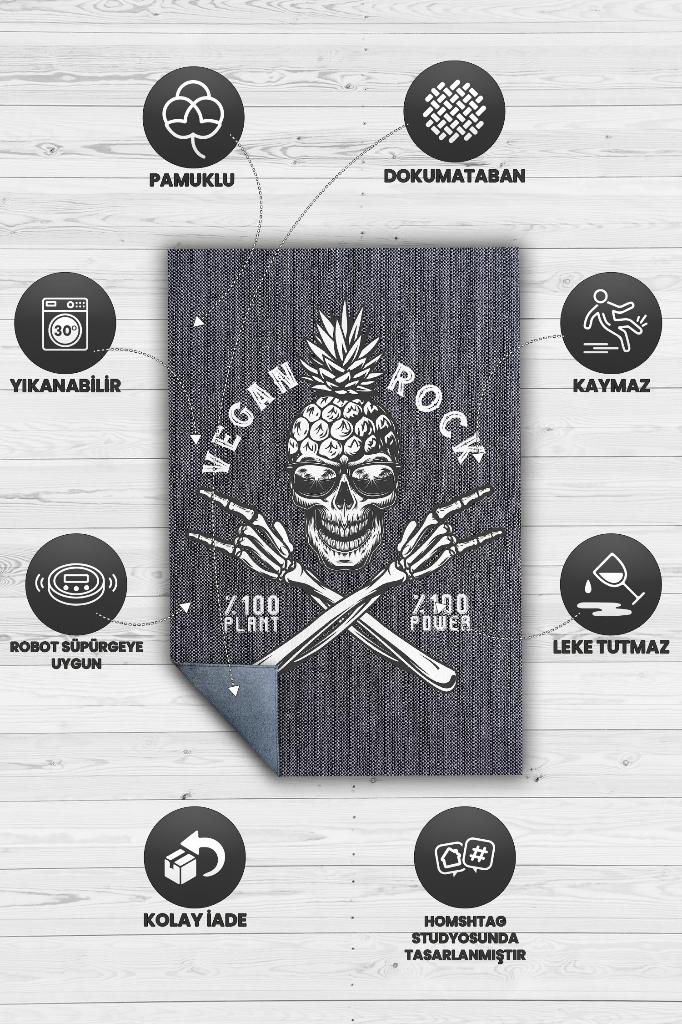 Yüzdeyüz Bitki Dekoratif Vegan Halısı