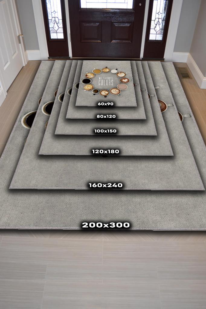 Kahve Renklerim Düz Gri Renkli Halı Kahve Desenli Genç Odası Halı Modern Mutfak Halısı