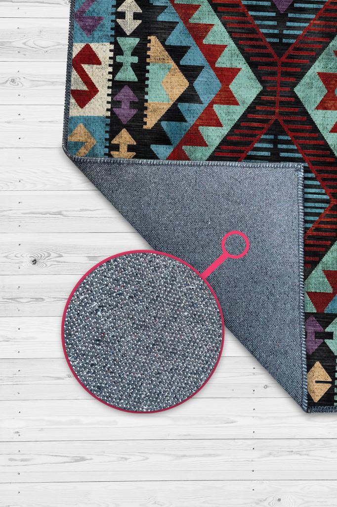 Minnetarlık Etnik Desenli Halı Geometrik Salon Halısı Çok Renkli Oturma Odası Halısı