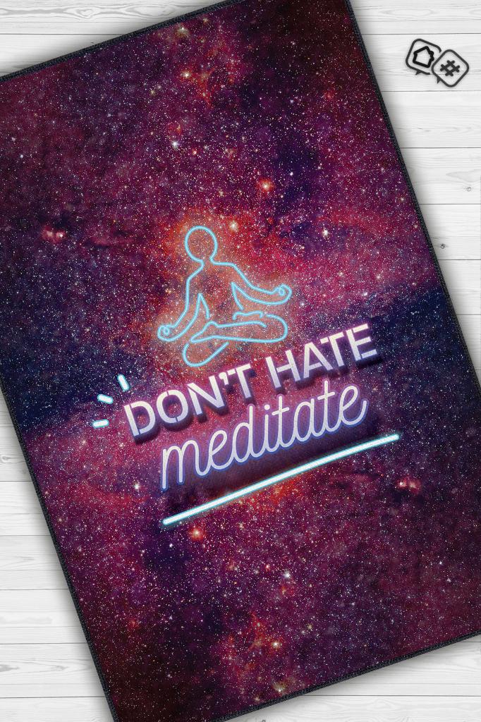 Nefret Etme Meditasyon Yap Lacivert Halı Meditasyon Halısı Özel Tasarım Neon Halı Hediyelik
