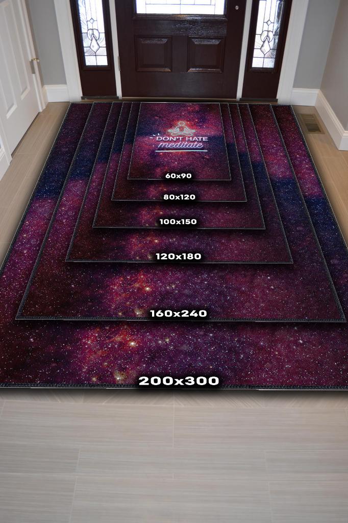 Nefret Etme Meditasyon Yap Lacivert Halı Meditasyon Halısı Özel Tasarım Neon Halı Hediyelik