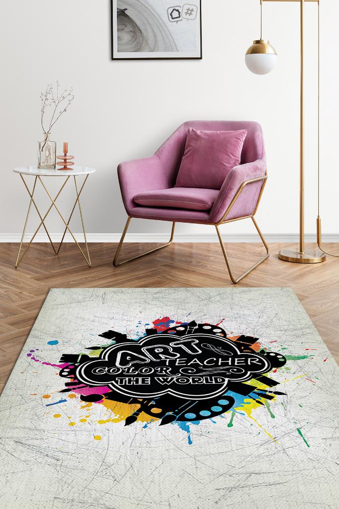 Resim Öğretmeni Dekoratif Öğretmen Halısı