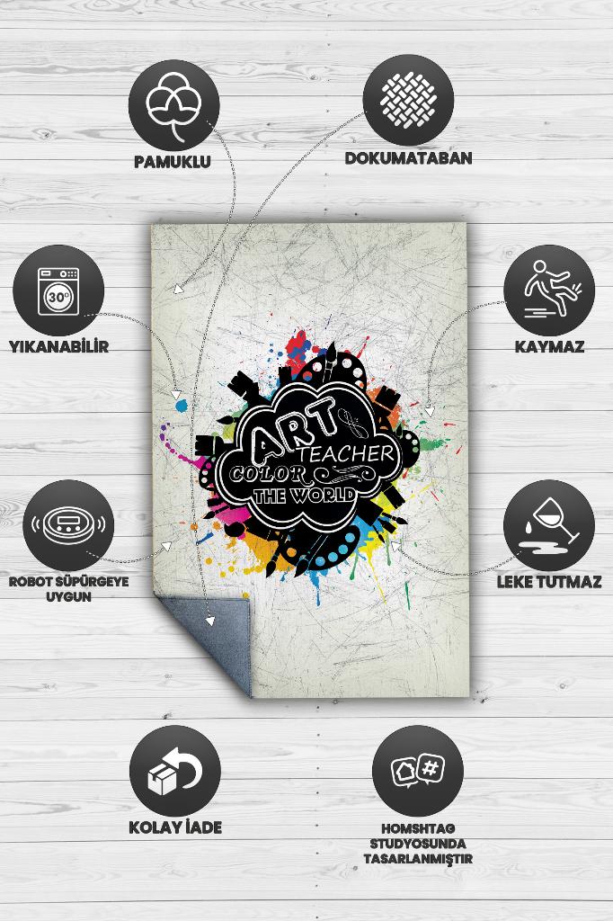 Resim Öğretmeni Dekoratif Öğretmen Halısı