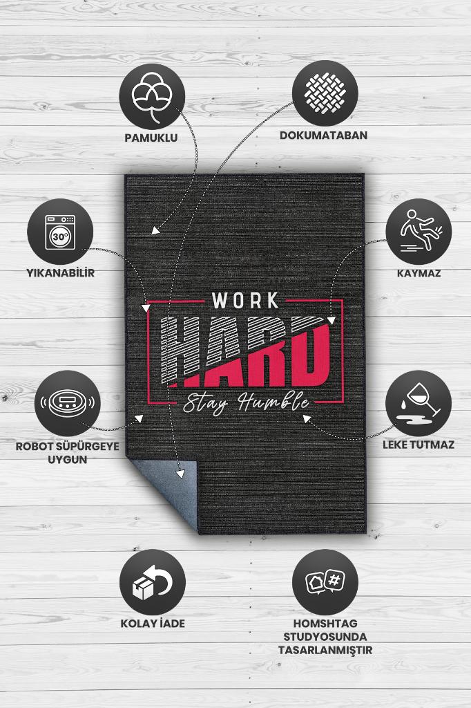 Sıkı Çalış Antrasit Kırmızı Ofis Halısı Dokuma Tabanlı Koyu Renkli Halı Dekoratif Home Office Halısı