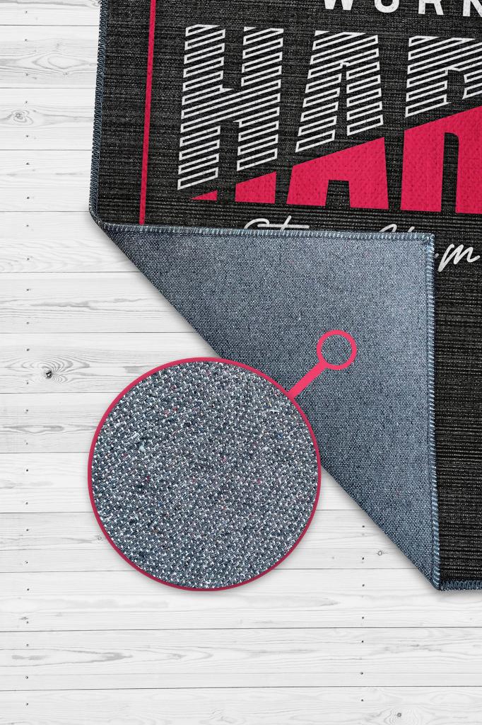 Sıkı Çalış Antrasit Kırmızı Ofis Halısı Dokuma Tabanlı Koyu Renkli Halı Dekoratif Home Office Halısı