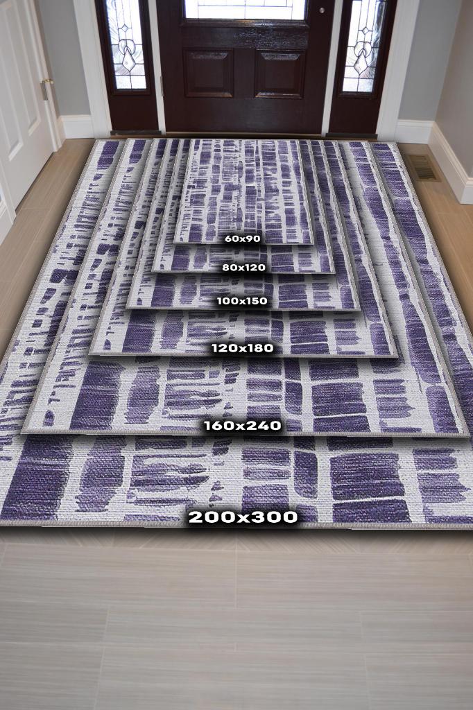 Yol Mor Renkli Halı Geometrik Oturma Odası Halısı Minimal Salon Halı Soyut Desenli Halı