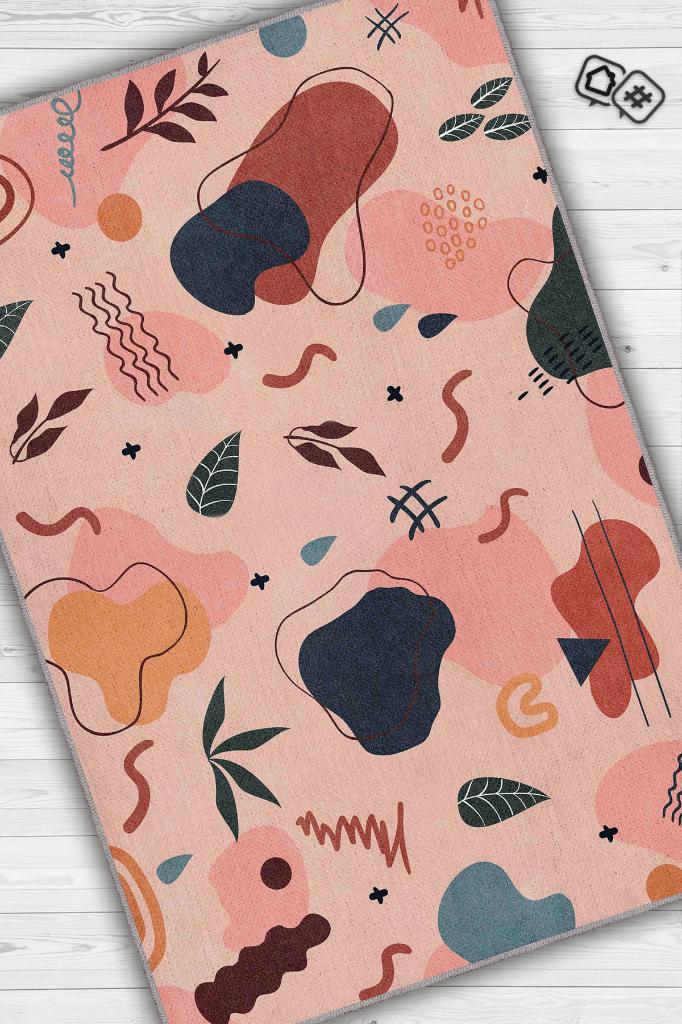 Yolculuk Çok Renkli Geometrik Halı Eğlenceli Salon Halısı Modern Oturma Odası Halısı