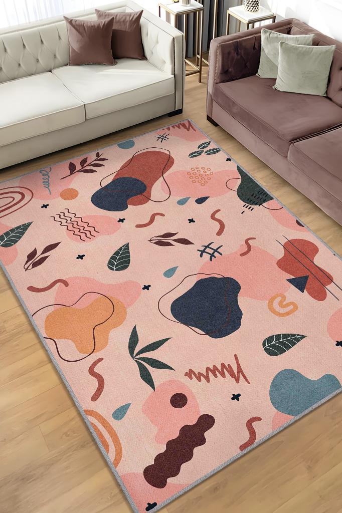 Yolculuk Çok Renkli Geometrik Halı Eğlenceli Salon Halısı Modern Oturma Odası Halısı