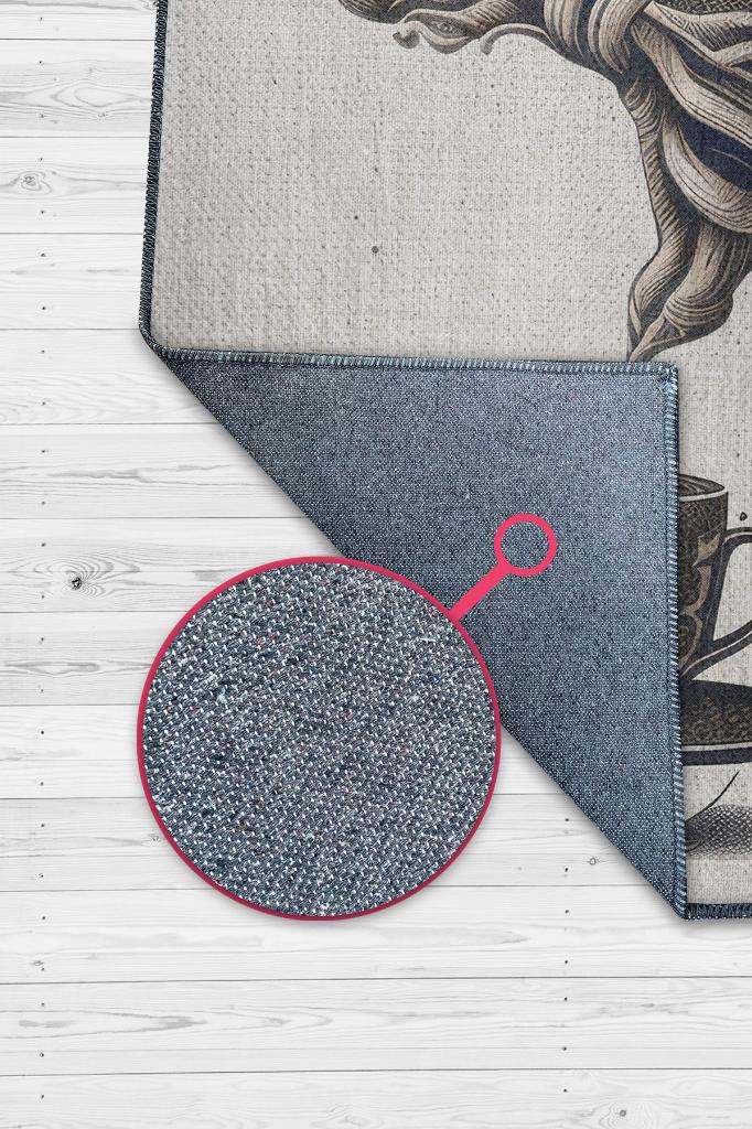 Yükleniyor Bej Kahve Renkli Halı Dekoratif Mutfak Halısı Minimal Kahve Sever Halısı