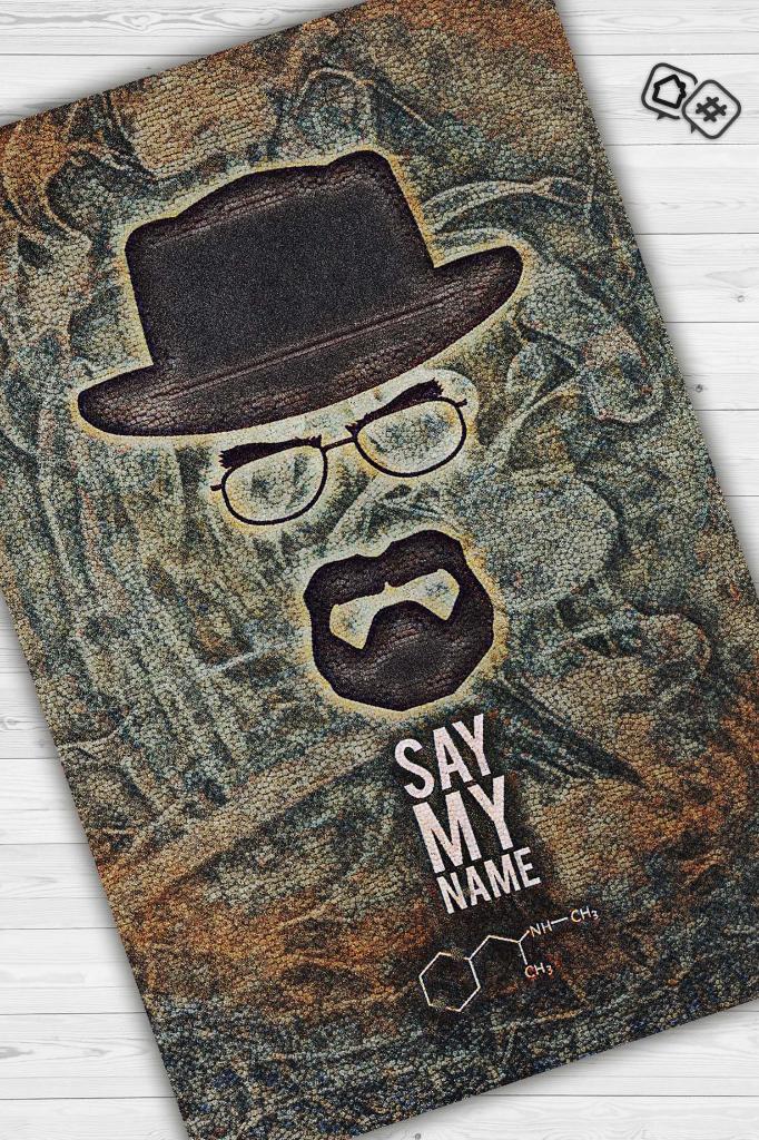 Adımı Söyle Film Desenli Halı Breaking Bad Film Halısı Renkli Dokulu Film Serisi Halı