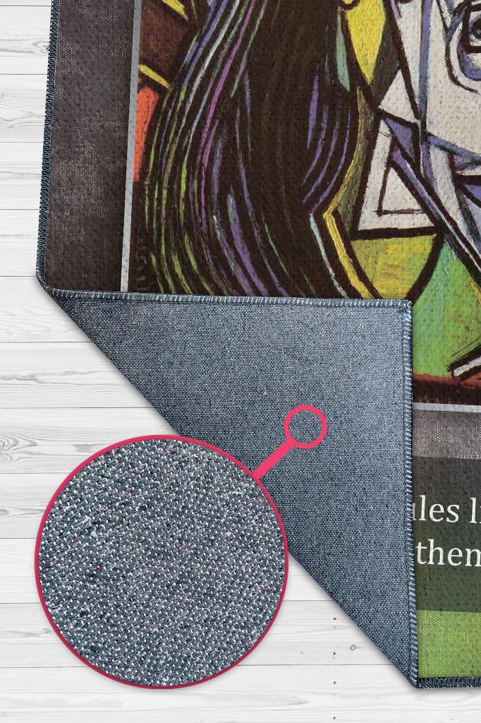 Ağlayan Kadın Picasso Sanat Sever Halısı Çok Renkli Halı Tablo Temalı Halılar Sanat Halısı