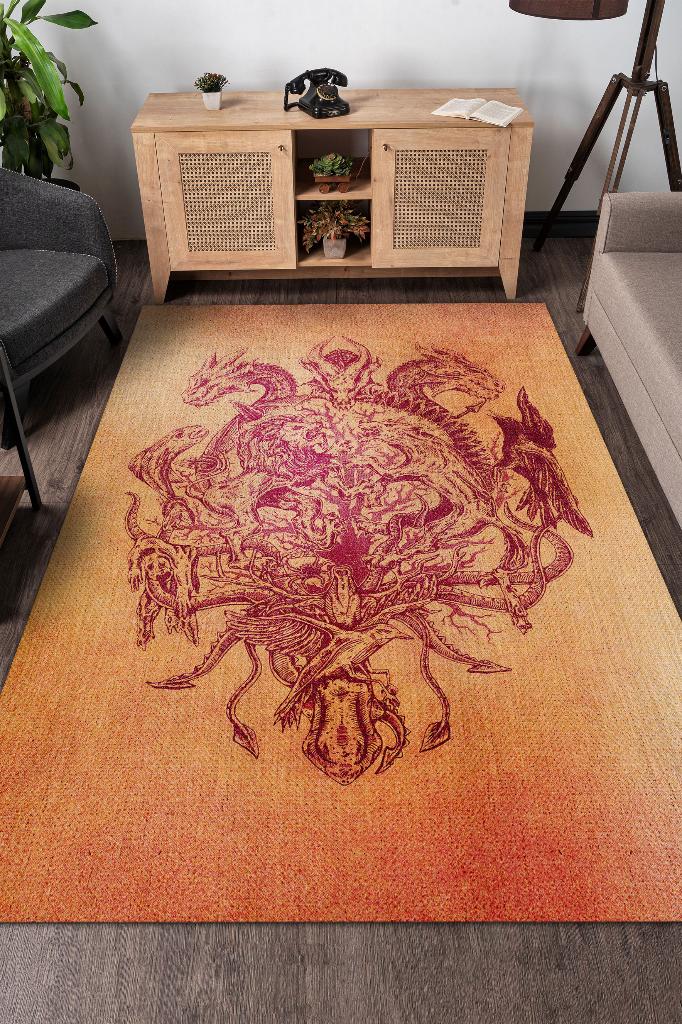 Aileler Film Desenli Halı Breaking Bad Film Halısı Art Deco Renkli Dokulu Film Serisi Halı