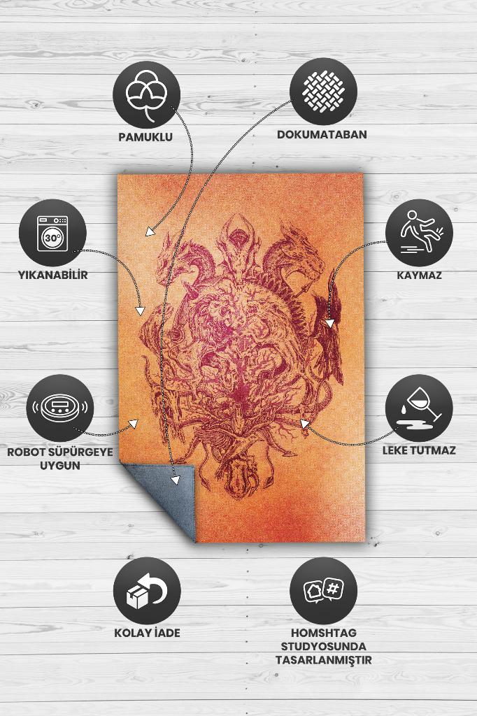 Aileler Film Desenli Halı Breaking Bad Film Halısı Art Deco Renkli Dokulu Film Serisi Halı