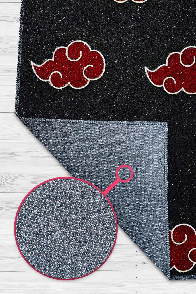 Akatsuki Clan Kırmızı Siyah Renkli Halı Anime Sever Hediyelik Halı Dokuma Anime Halısı