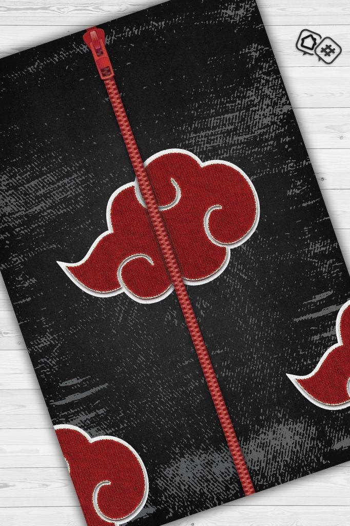 Akatsuki Kırmızı Siyah Renkli Halı Modern Halı Desenli Anime Sever Halı Hediyelik Halı